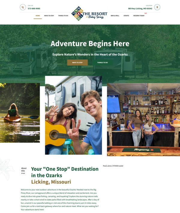 Screenshot 2026 07 11 at 18 26 37 The Resort at Boiling Springs – The official site of the Resort at Boiling Springs in Licking MO