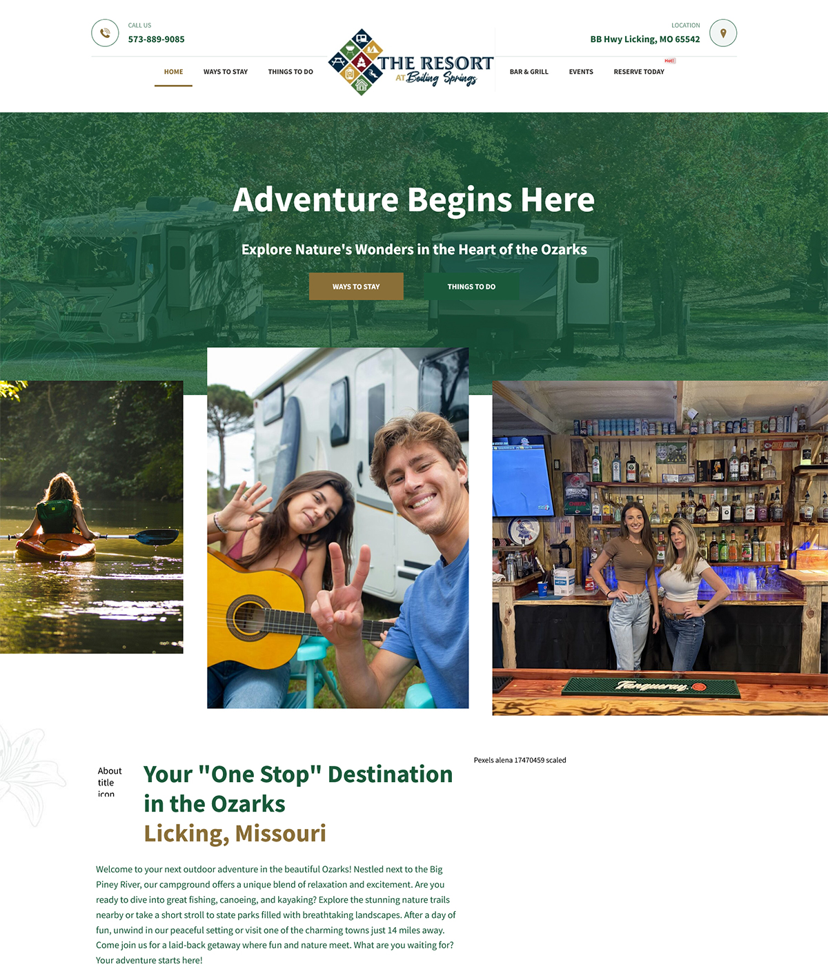 Screenshot 2026 07 11 at 18 26 37 The Resort at Boiling Springs – The official site of the Resort at Boiling Springs in Licking MO